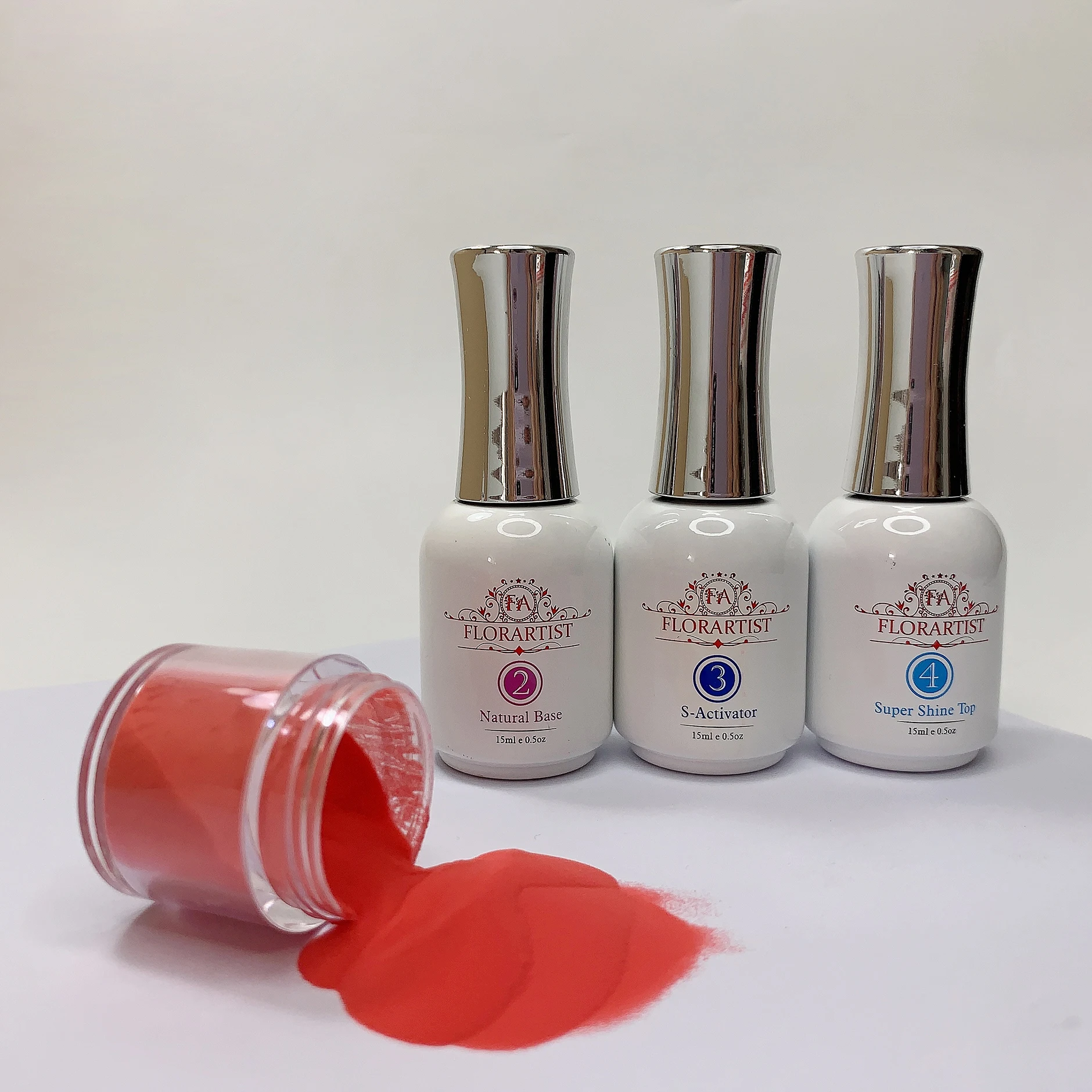 Custom Logo Dipping Powder Base Activator Dip Top Coat Dipping Liquid System for Acrylic Powder Nail Supplies Private Label OEM