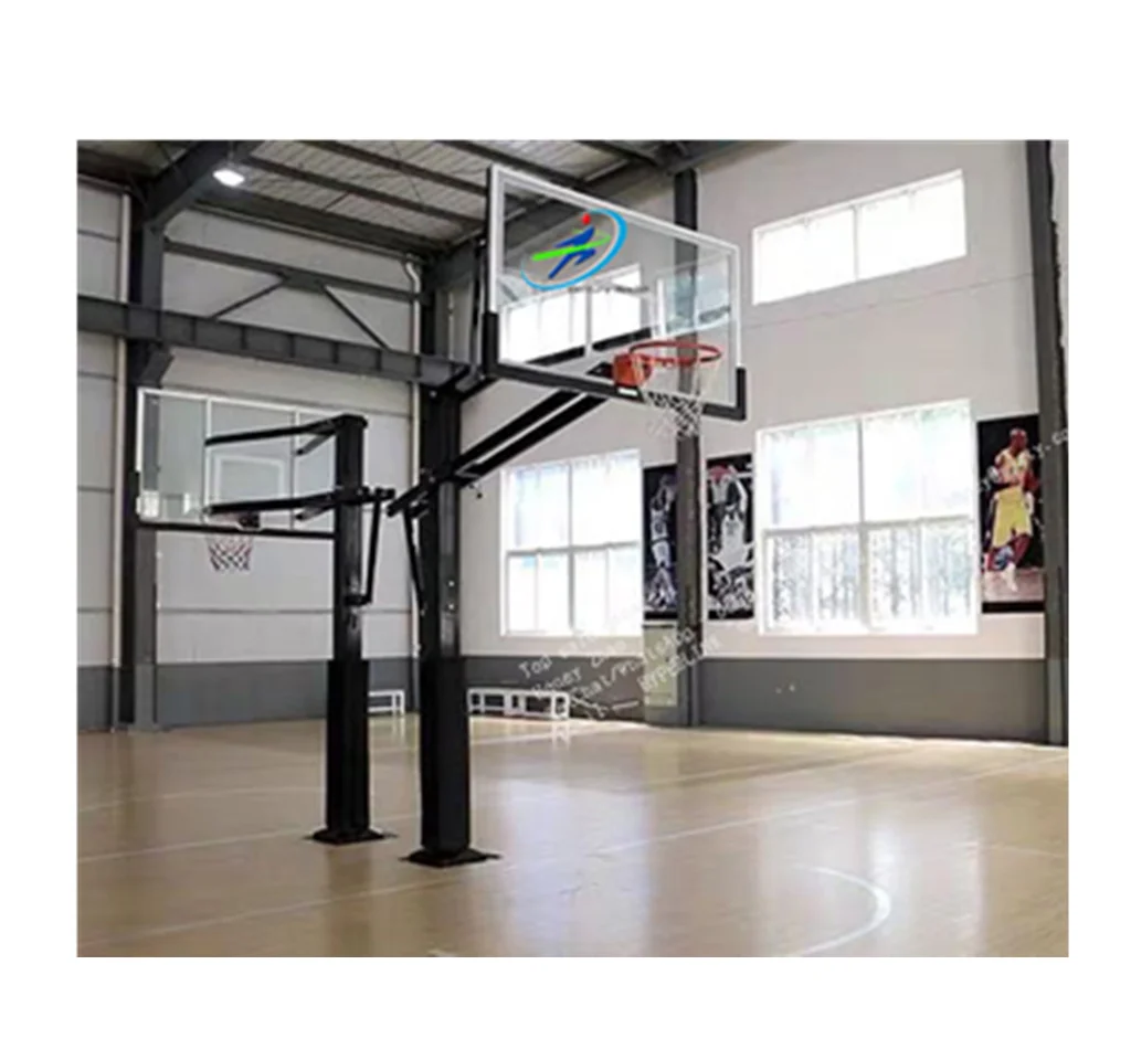 Outdoor Wall Mounted Basketball Board Hoop With Height Adjustable Crank Handle As Good Basketball Training Equipment
