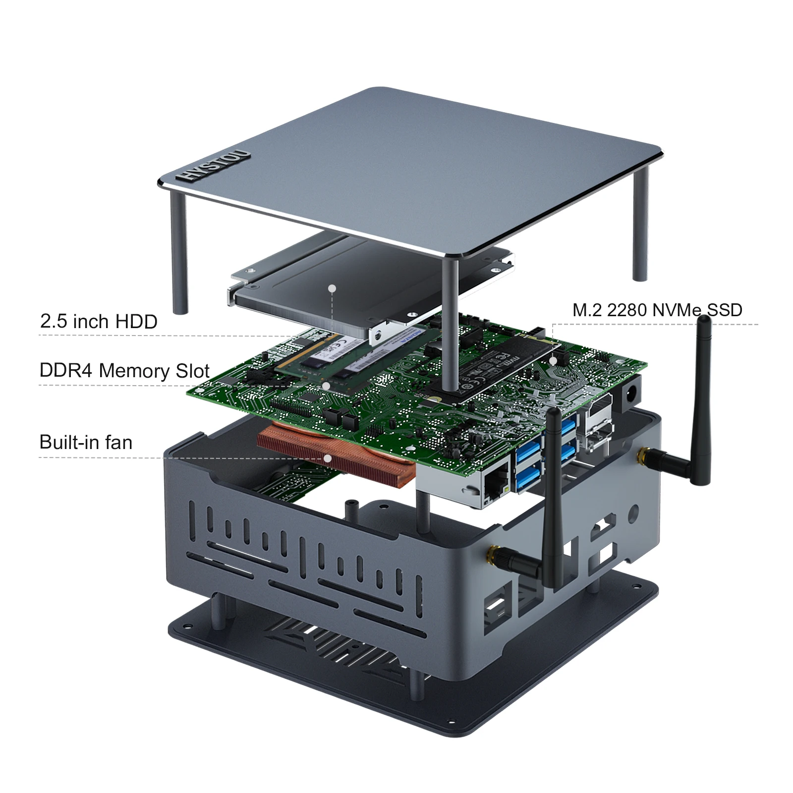 2023 Popular Product Gaming Computer AMD Ryzen 7 3750H Small Desktop Dual 4K Display Mini PCs Computer