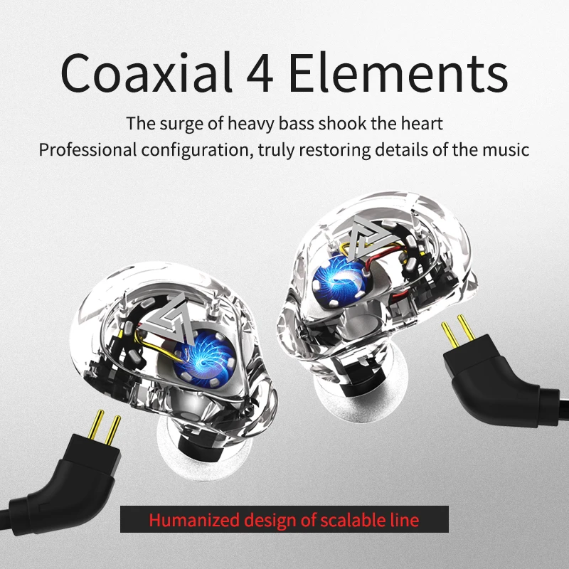 ZS10 Headphone Running Sport Earphone 4 Drive Unit Headset ZS6 With 4 Dynamic Hybrid In Ear Earphone HIFI DJ Monitor