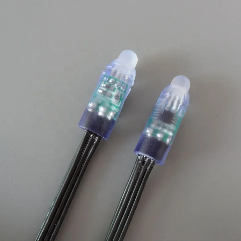 Smart RGB Pixel LED bullet nodes 100 leds Xconnect Waterproof pigtail Black 18awg WS2811 12V light string addressable full color