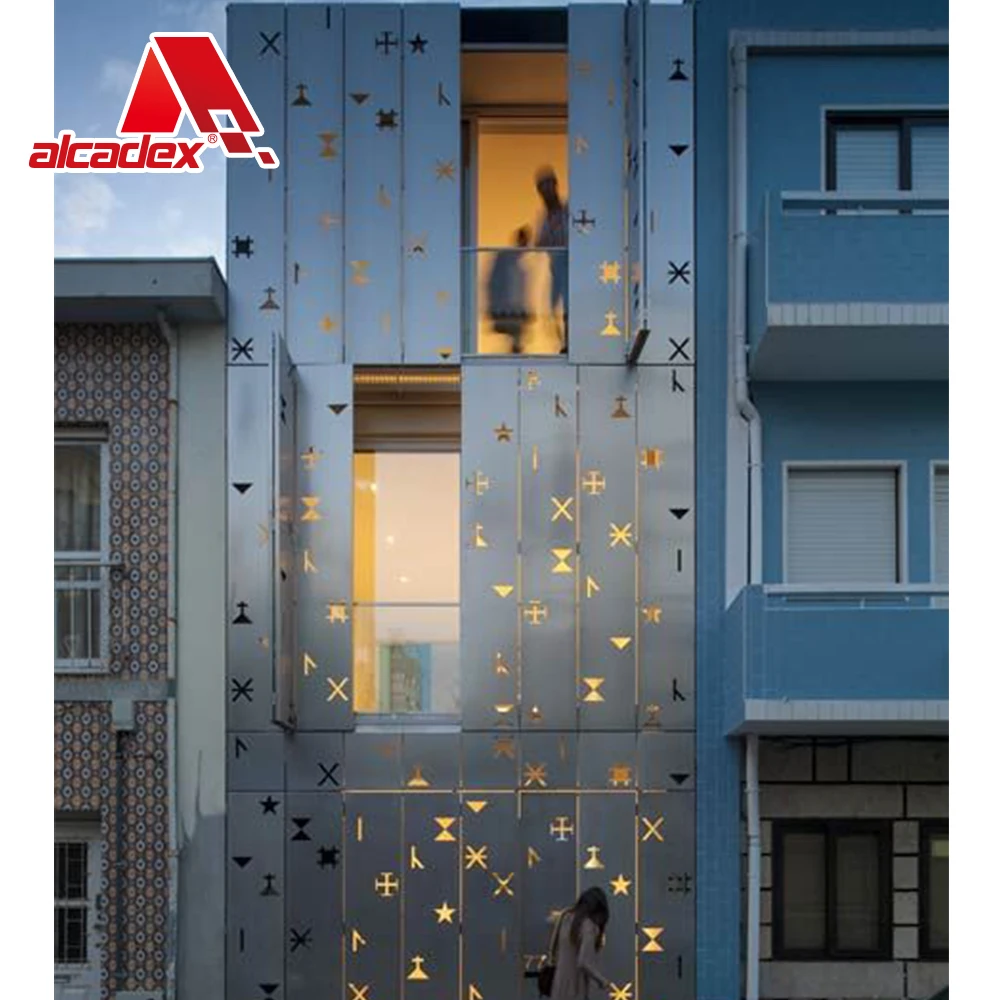 3D Aluminium Facade supplier column Cladding Panel Outdoor metal Wall solid aluminum exterior perforated decorative panel
