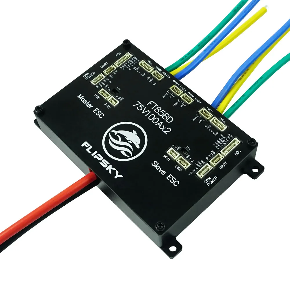 FLIPSKY Dual ESC FT85BD 84 В 200A с алюминиевым корпудом NON-VESC для электрического скейтборда/электрического мотоцикла/робототехники
