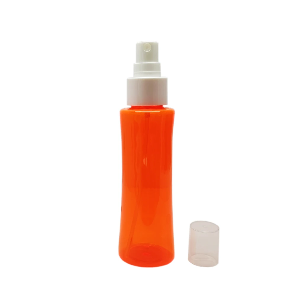 
Orange 90ml mist spray bottle PET material essence oil serum bottiglia spray nebbia with white pump fine mist spray bottle 
