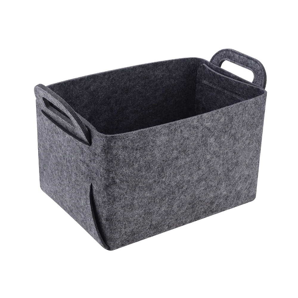 Wholesale hot sale home bedroom woven Felt Storage Basket Boxes With Handle
