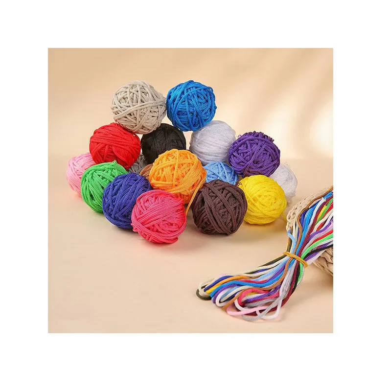 Factory direct selling polypropylene cord with drawcord, color hollow woven cord, four needle pp crochet cord gift box, portable