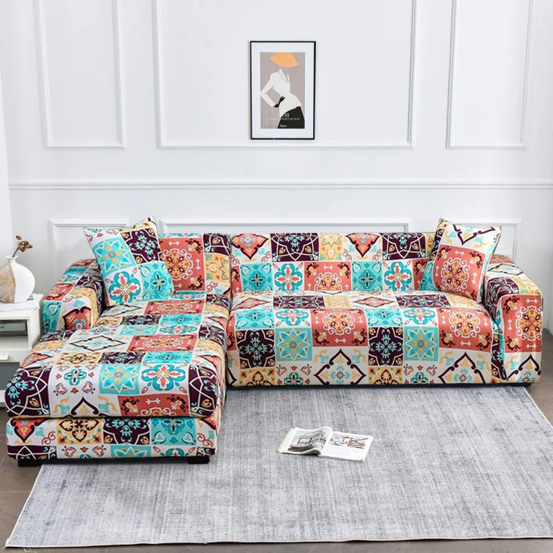 Universal Bohemia Elastic Sofa Cover Prin Armchair Slipcover L Shape Sofa Slipcovers Elastic Sectional Sofa Covers Couch Covers
