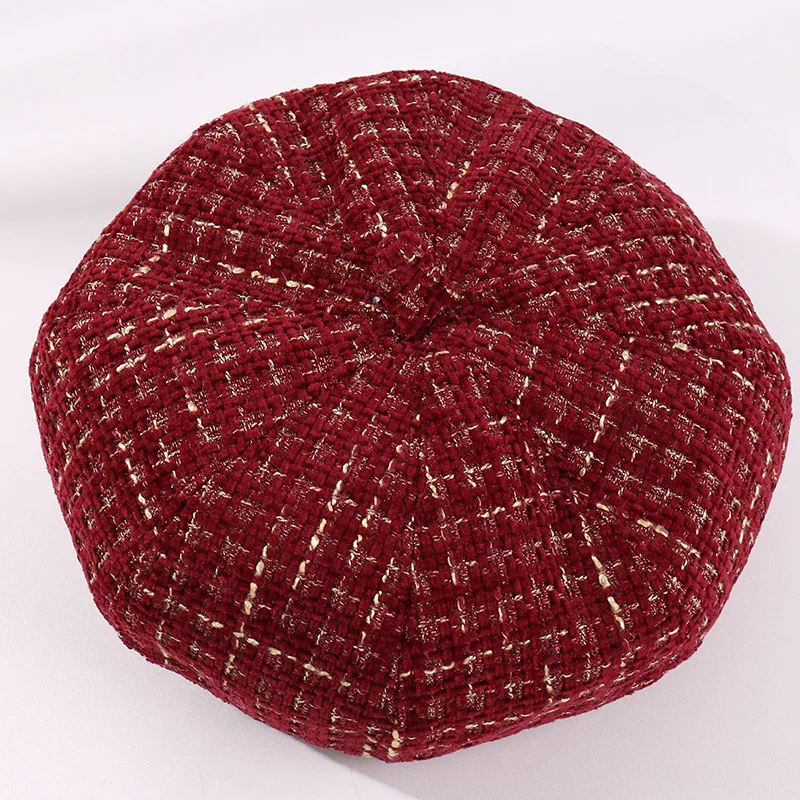 Newest Famous Hats Catalog Classic Designer Beret Luxury Elegant Grid Double C Hat Autumn Women Fashion Warm Octagonal Hat