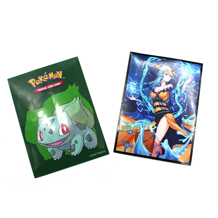 Custom Printed 3 Side Heat Sealing Pouch Hologram Card Sleeves Holographic Game Matte Card Sleeves