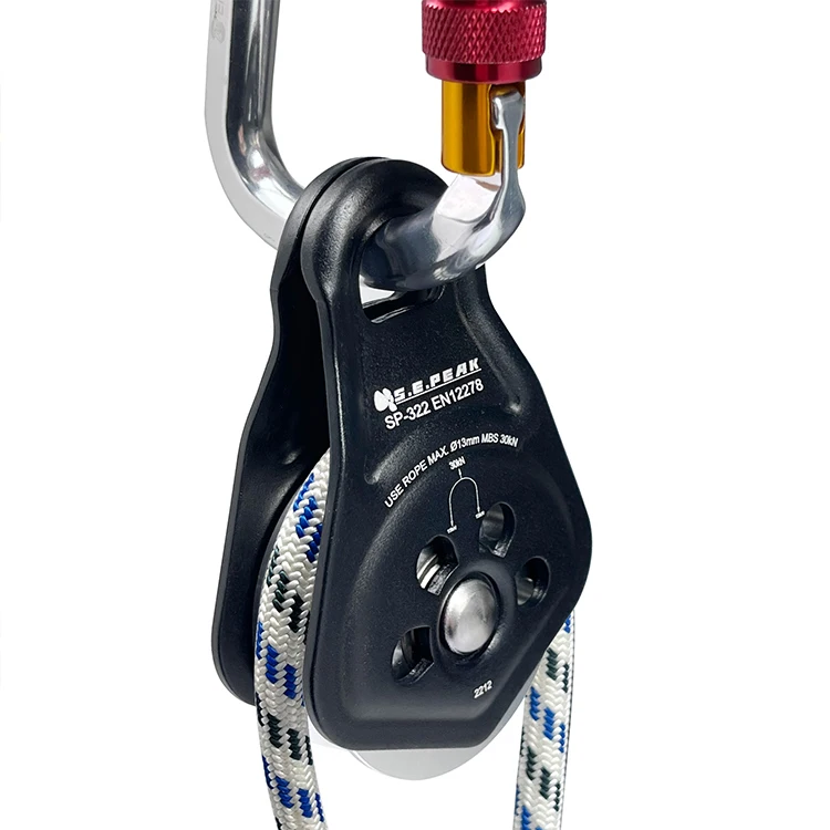 Наружный шкив из алюминиевого сплава CE 30KN для скалолазания многофункциональный с сердечком спасательный