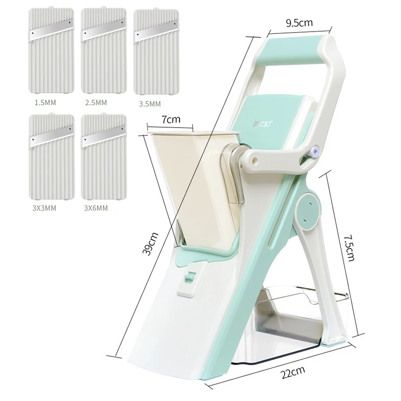 new generation Multi-functional Cutting Slicer 5 types of X slicer fruit meat vegetables Grater Kitchen Food Slicer with contain