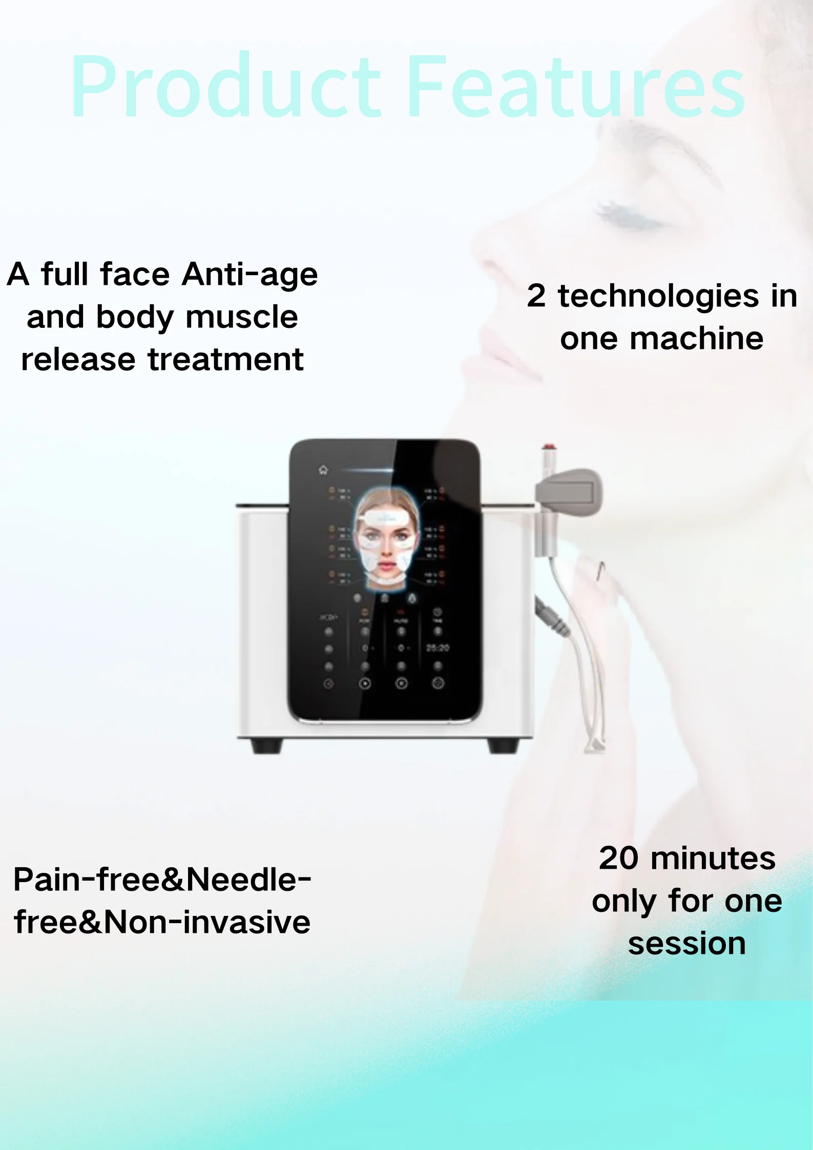 BECO beauty products Radio Frequency Skin Tightening RF vibrating facial massage face lifting face firming equipment