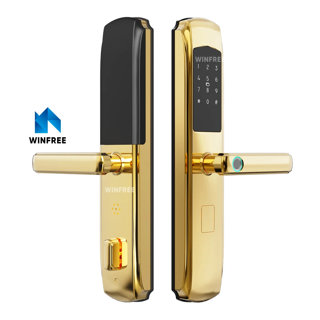 Guangdong WINFREE Entrance Outdoor TTLock Bluetooth Mobile Smart Fingerprint Door Lock For Airbnb Condo Apartment Project