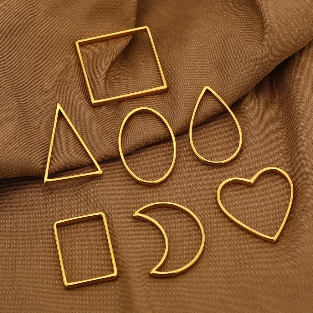 5pcs Fashion Stainless Steel Rectangle Drop-Shaped Oval Connectors for Necklace Findings Earrings Materials Wholesale