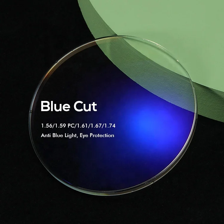 Anti Blue Ray 1.56 Blue Block Blue Cut Lens Single Vision Green Coated Reflective Optical Lenses Prices