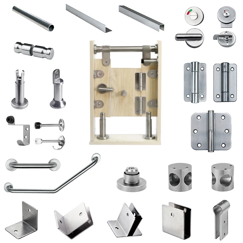 304 High Quality Shower Bathroom Toilet Partition Accessories Stainless Steel Cubicle Fittings Toilet Partition Hardware