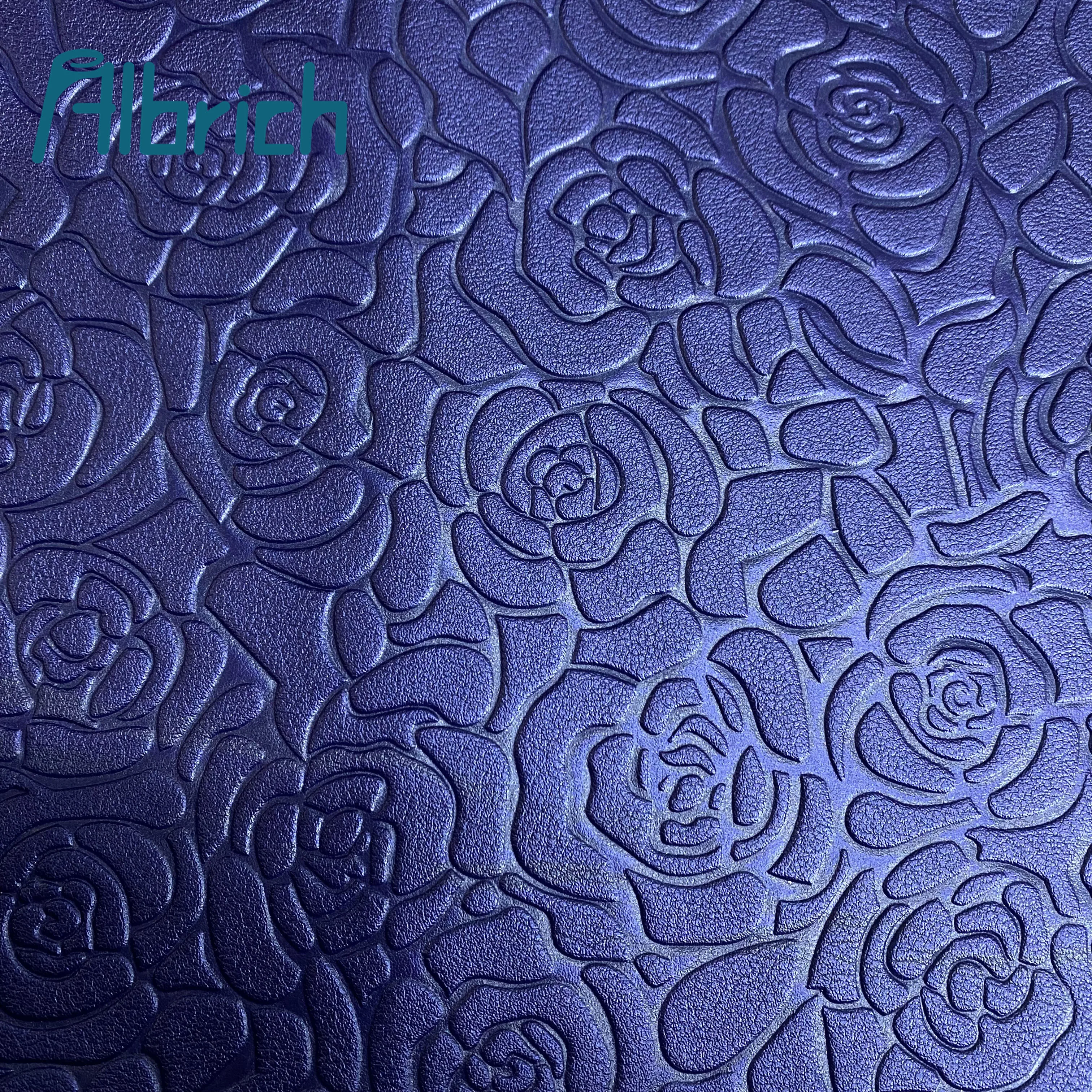 New Design Floral Pattern Embossed Artificial Leather, Hot Sale Non Woven Backing Pvc Leather For Furniture Upholstery