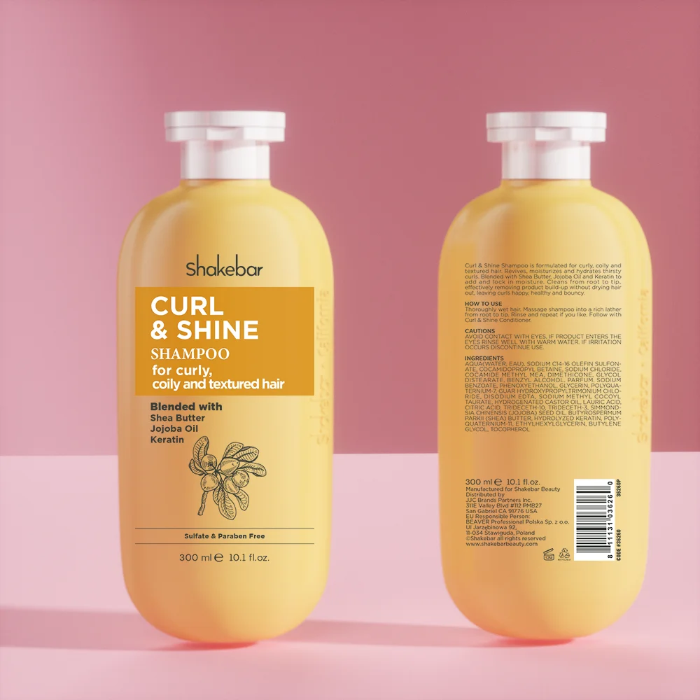 Shakebar Private Label Wholesale Natural Raw Materials for Curl Hair Keratin Jojoba Oil Shea Butter Shampoo and Conditioner