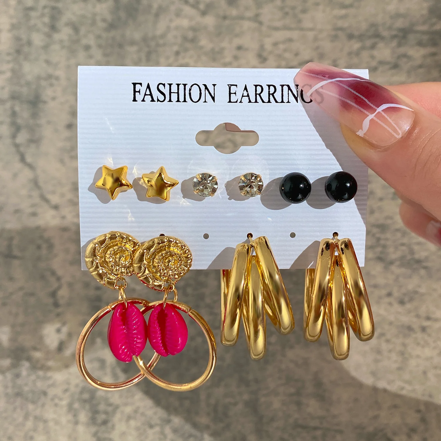 Korean Wholesale Statement Pearl Diamond Hoop Earrings Set 2023 Trend Set of Earrings Jewelry For Women