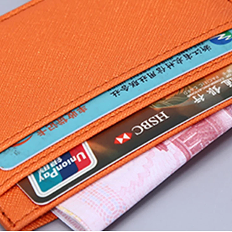 2022 PU Personalized Saffiano Leather Card Holder with 5 Slots 2 Sided Ultrathin Mix 8 Colors Credit Cards Business Coin Case