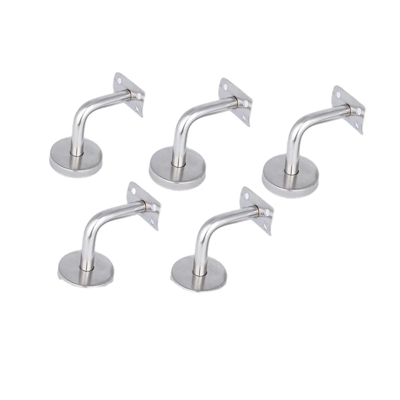 201 Stainless Steel Solid Handrail Bracket DIY 5PCS Accessories Stair Corridor Aisle Wall Glass Balustrade Deck Railing