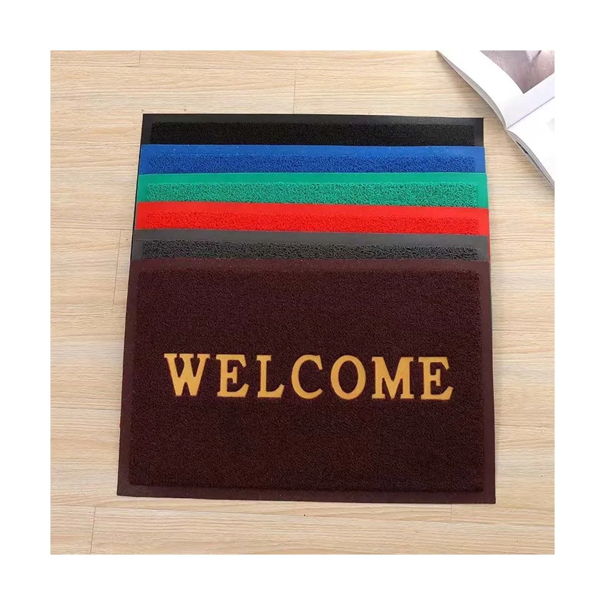 Front Door Mat Durable Welcome Mat Indoor Outdoor Doormat Trap Dirt Dust Heavy Duty Non slip Mat