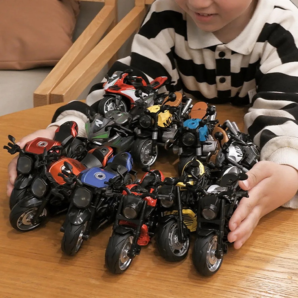 Boys Motorcycle Toys Motorcycle Model Racing Car Children's Boomerang Toy Car Gifts Simulation Alloy Unisex Scale Motorcycle