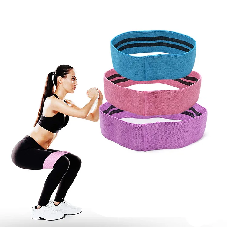 
High quality elastic hip circle resistance bands fabric band set for strength training home fitness bands 
