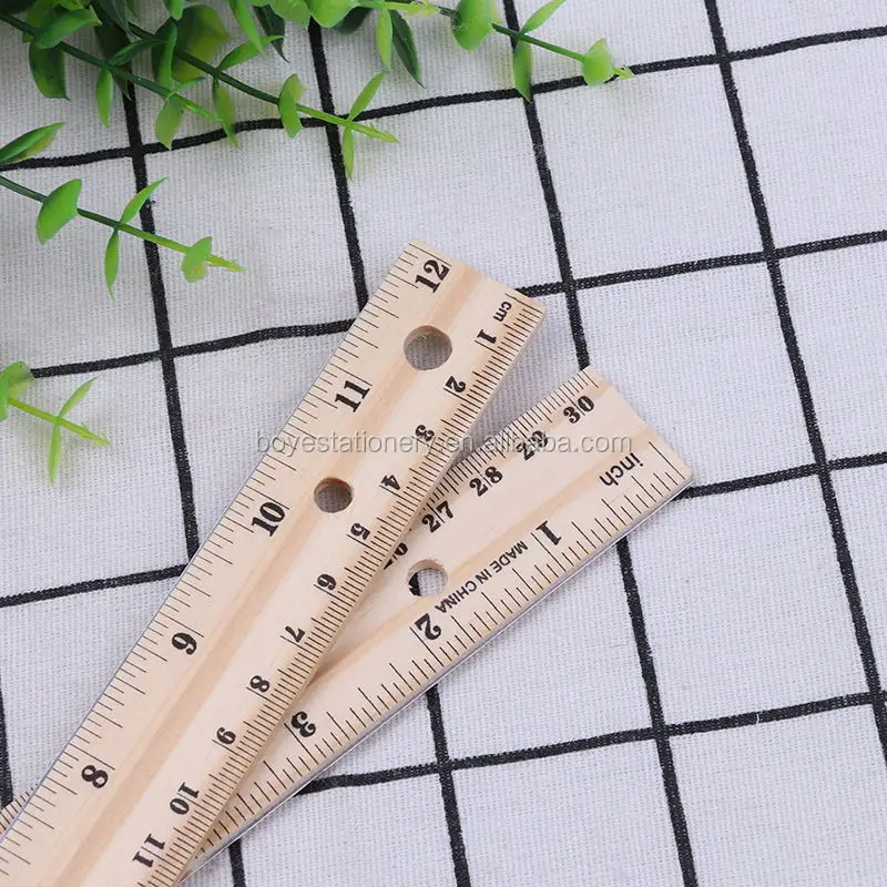 
Custom Logo Promotional 12 Inch 30cm Straight Parallel Measuring Drawing wooden Scale Ruler Price for School 