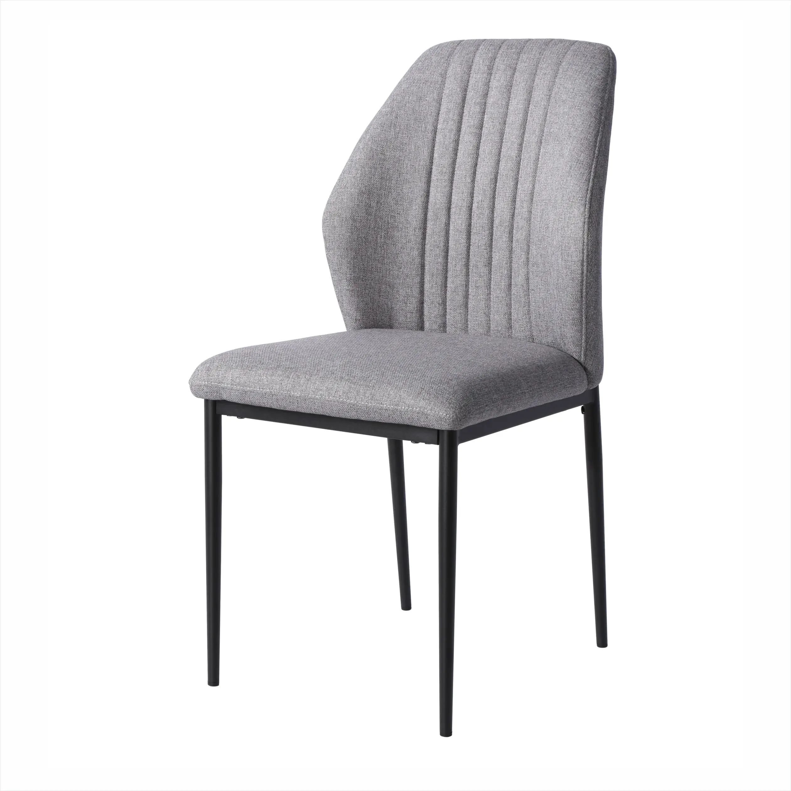 High Back Fabric Furniture Dining Chair Beige White Brown Pink Grey Gold Black Stainless Steel Metal Rh Pu Leather Dining Chair