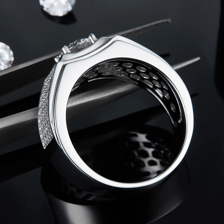 Wholesale S925 Diamonds Jewellery 1ct 2ct 3ct Moissanite Men Ring With Manufacture Price