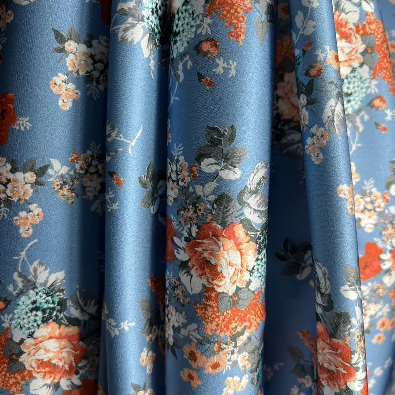 Wholesale Woven 100% Polyester Fabric Satin Silk Printed Fabric For Dress Digital Print