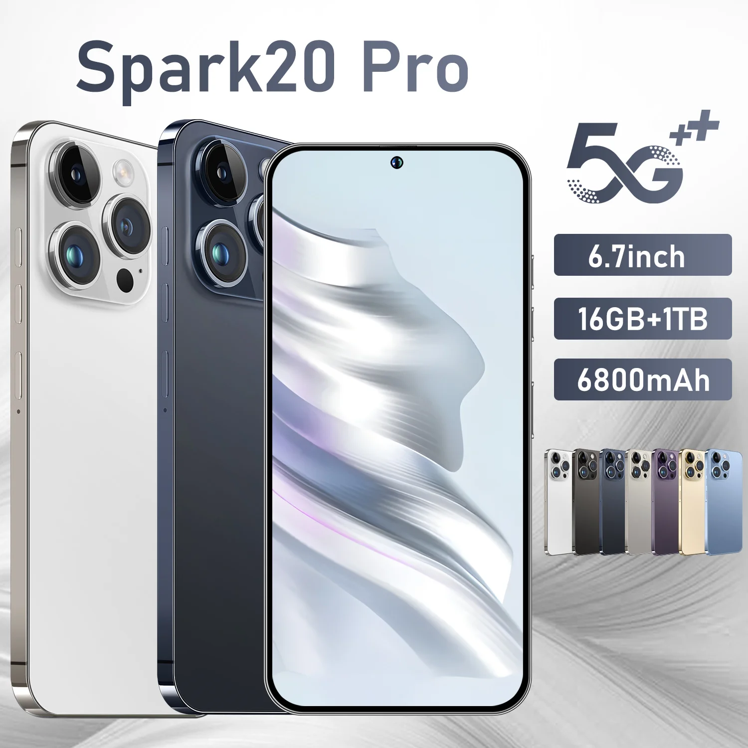 7.3inch 256g new spark 20 new arrival 5G high quality new arrival mobile phones with dual sim cards