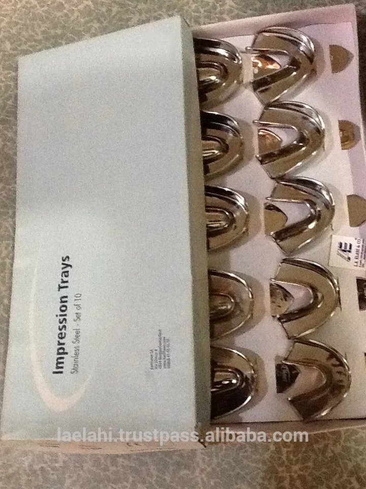 2024 BEST SELLING DENTAL STAINLESS STEEL NON PERFORATED IMPRESSION TRAYS SET OF 10