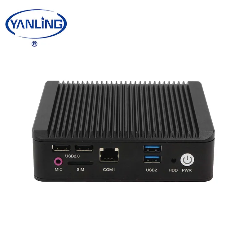 YanLing Nano ITX безвентиляторный четырехъядерный J1900 г 3G слот для sim-карты мини-ПК с 2 Lan