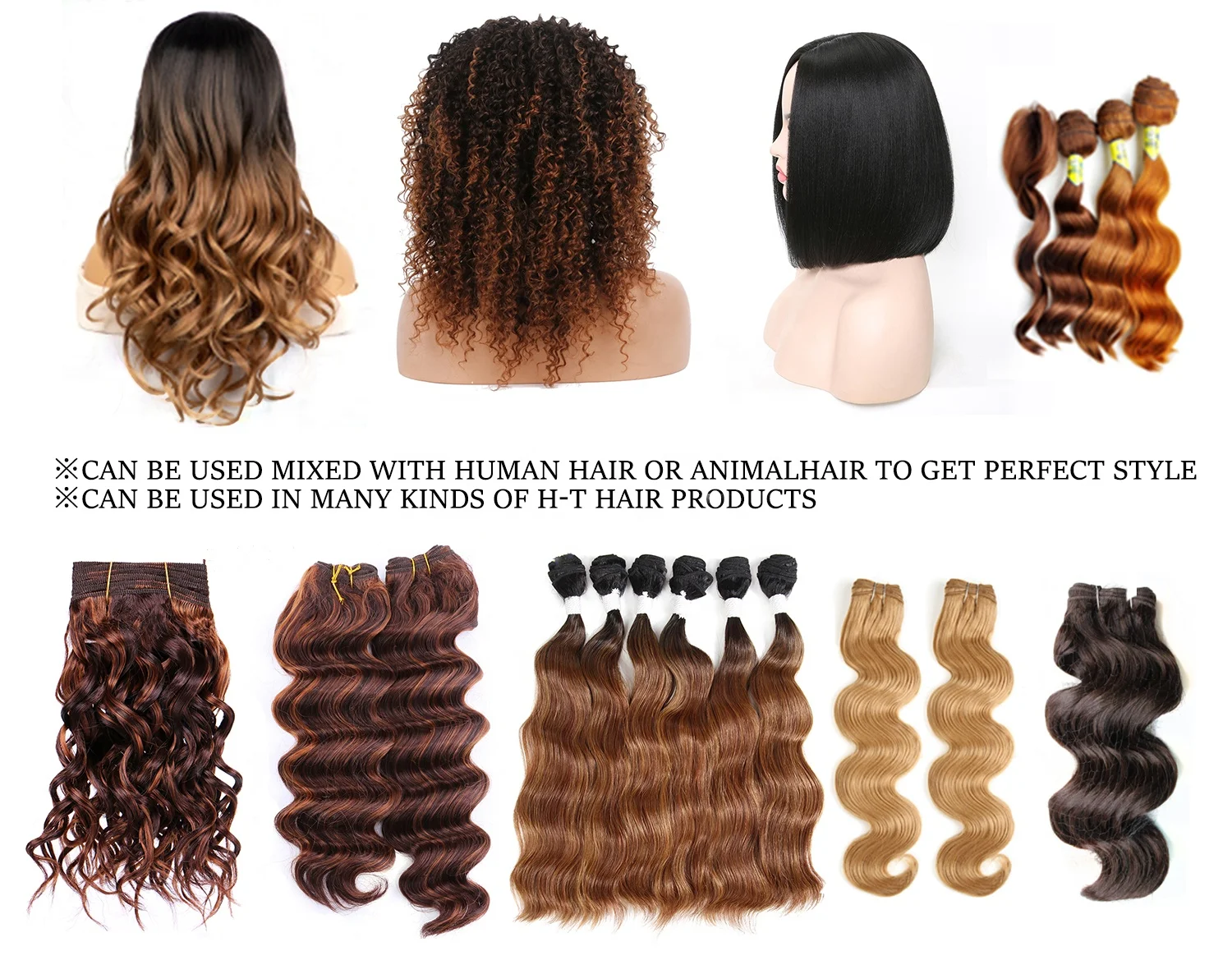 B5 Full Dull High Temperature Resistance Fiber Synthetic Human Hair Extension Raw Material Bundles Synthetic hair fiber