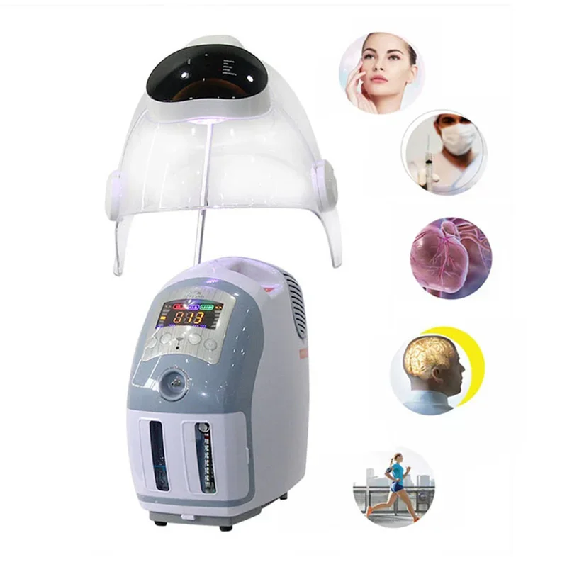 Led Facial Machine SPA Face Light Therapy Skin Rejuvenation Whitening Care 7 Colors Oxygen Facial Machine Oxygen Jet Mask Dome