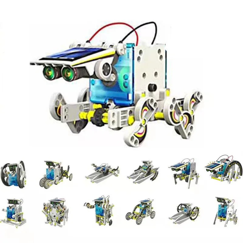 Hot selling DIY13 in 1 scientific experiment puzzle assembly solar robot