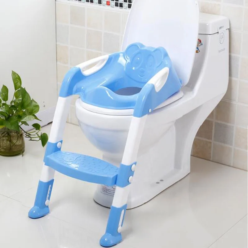 Adjustable Height Feet Step and Baby Potty Seat Ladder Kids Folding Potties Children Toilet Training stand step