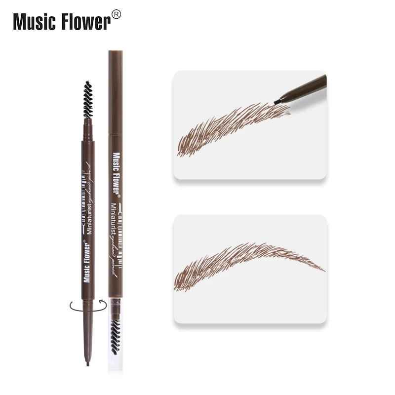 Cosmetic eye makeup Music Flower hot sale new launch waterproof delicate double end 1.5mm slim tip eyebrow pencil manufacturer