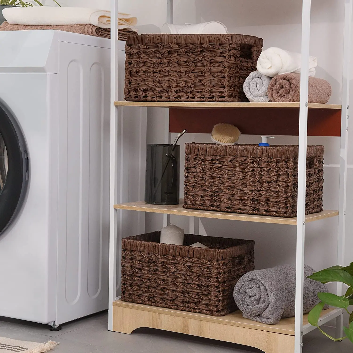 Высококачественные пластиковые плетеные корзины ручной работы из гиацинта для хранения морских водорослей