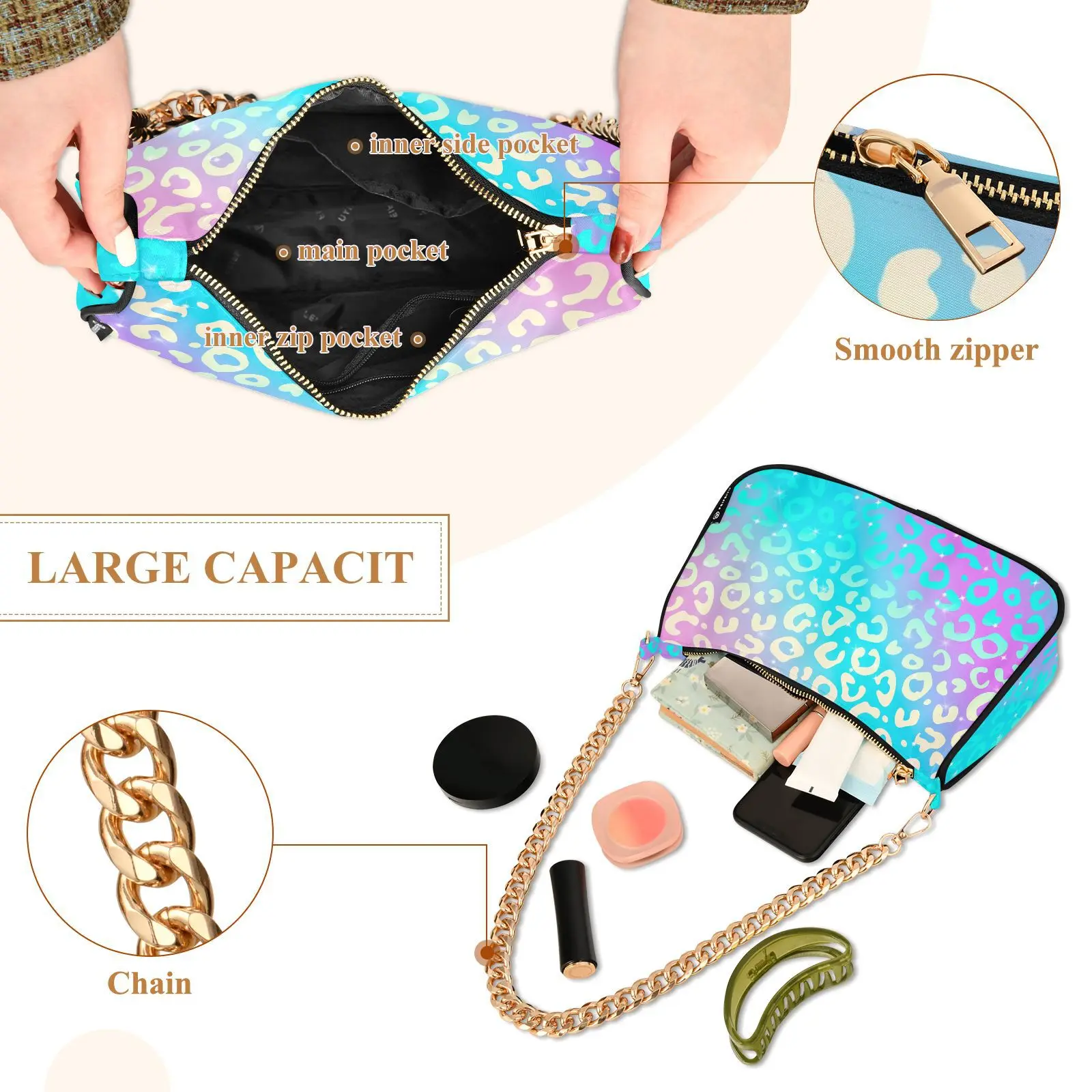 Wholesales Bling Bright Glitter Custom Diamond Fashion Handbags Leather Crossbody Bags For Women