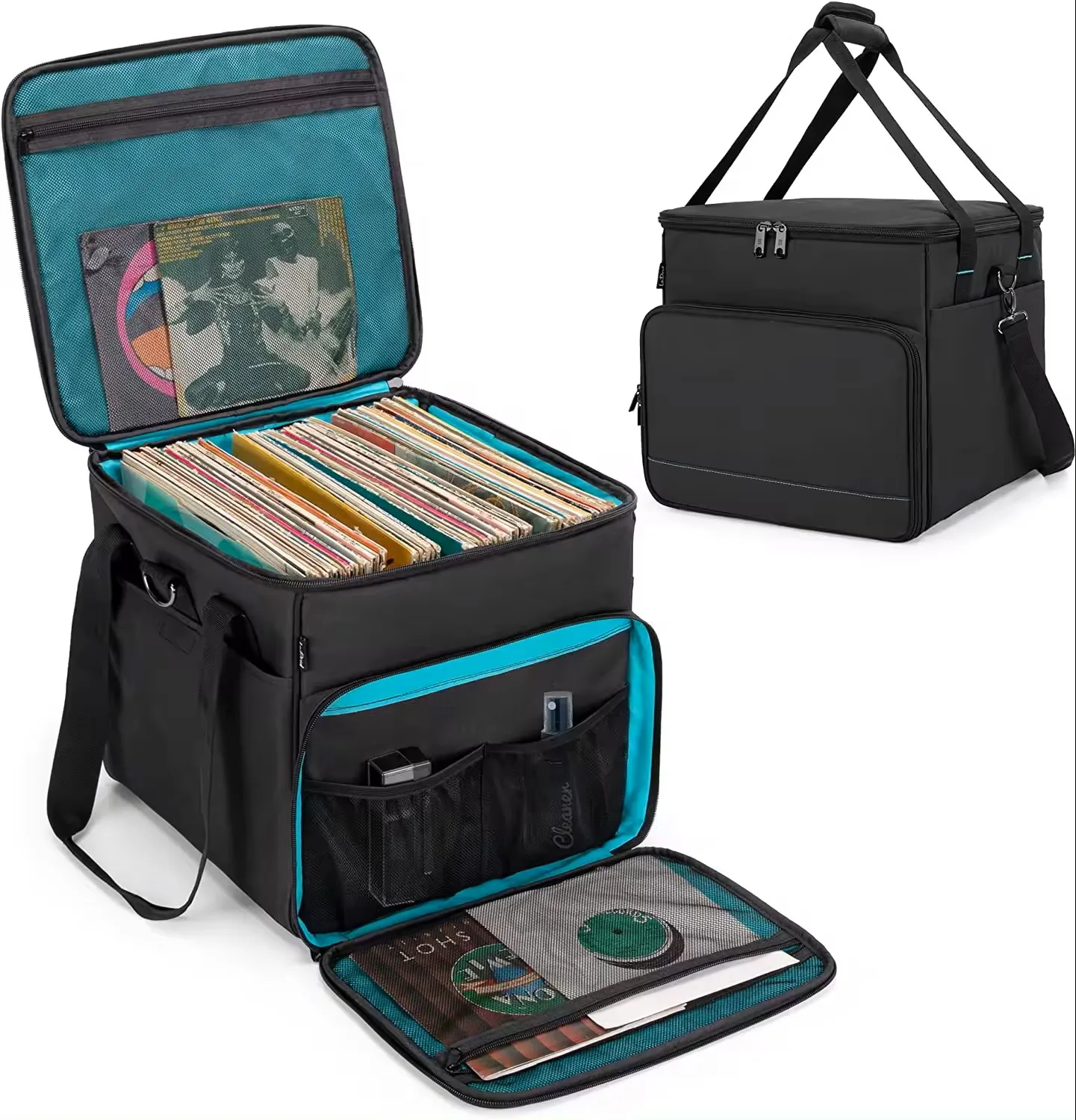 Custom Wholesale Soft Padded Vinyl 6' 12' Record Carrying Bag Vinyl Record Holder for Travel Collection