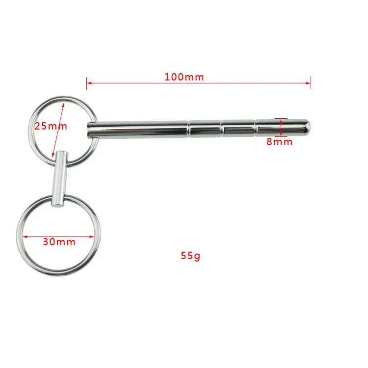 Stainless Steel double ring male urethral sound catheter penis plug urethral dilator for men