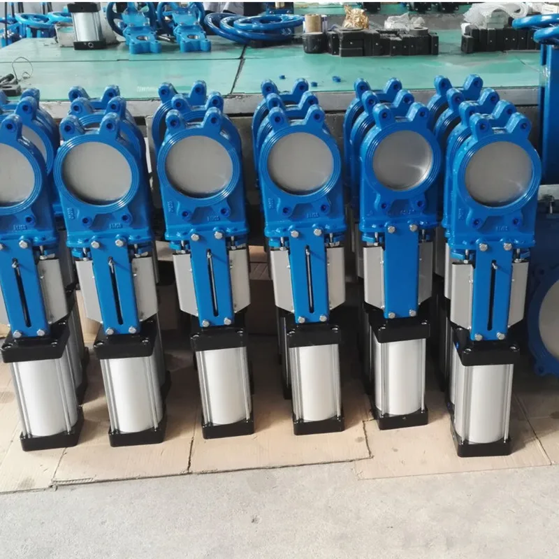 China Manufactured Cast Iron Pneumatic Knife Gate Valve for Water Oil Acid Gas Applications; Electric Plug Structure