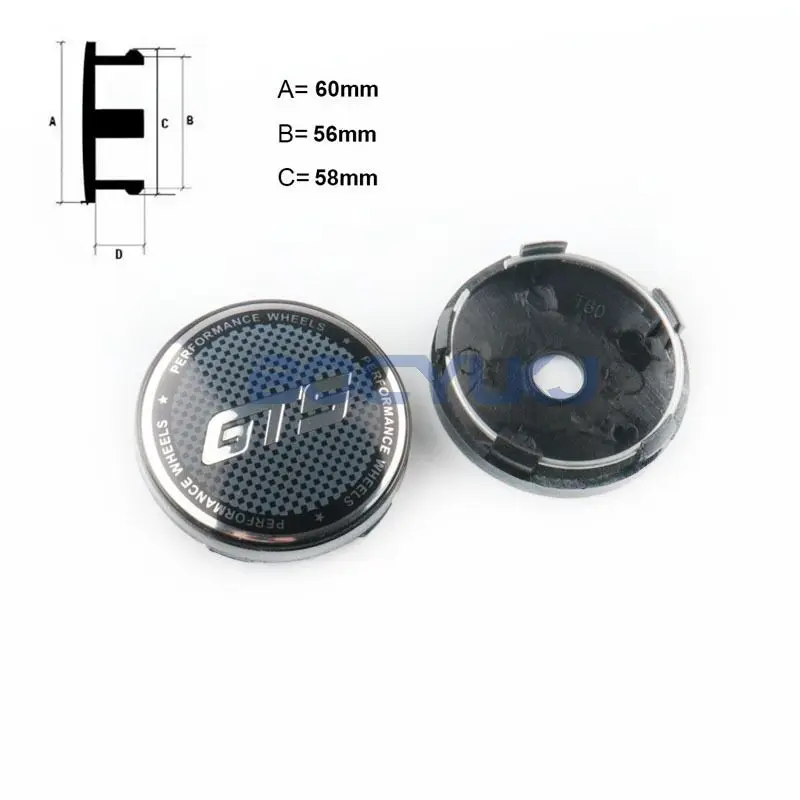 4pcs/lot 60mm GT5 Universal Car Modified Wheel Hub Cover Protection Wheel Rim Center Hole Emblem Stickers Exterior Accessories