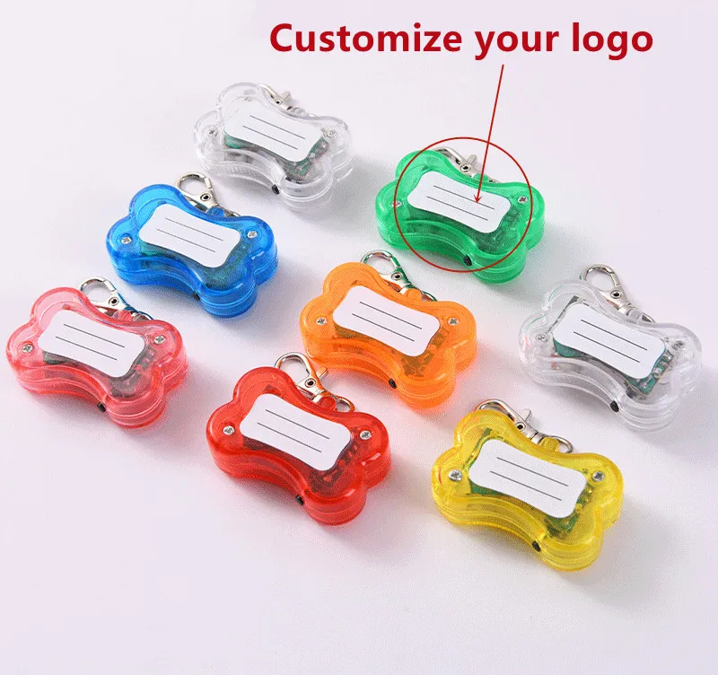 2021 горячая Распродажа по заводской цене, светодиодная идентификационная бирка в форме кости с безопасным мигающим светом, подвеска-бирка для собак и домашних животных