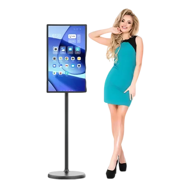 22 Inch Stand By Me Indoor Lcd Wireless Display Smart Capacitive Touch Rechargeable Rotatable Moveable Smart Tv
