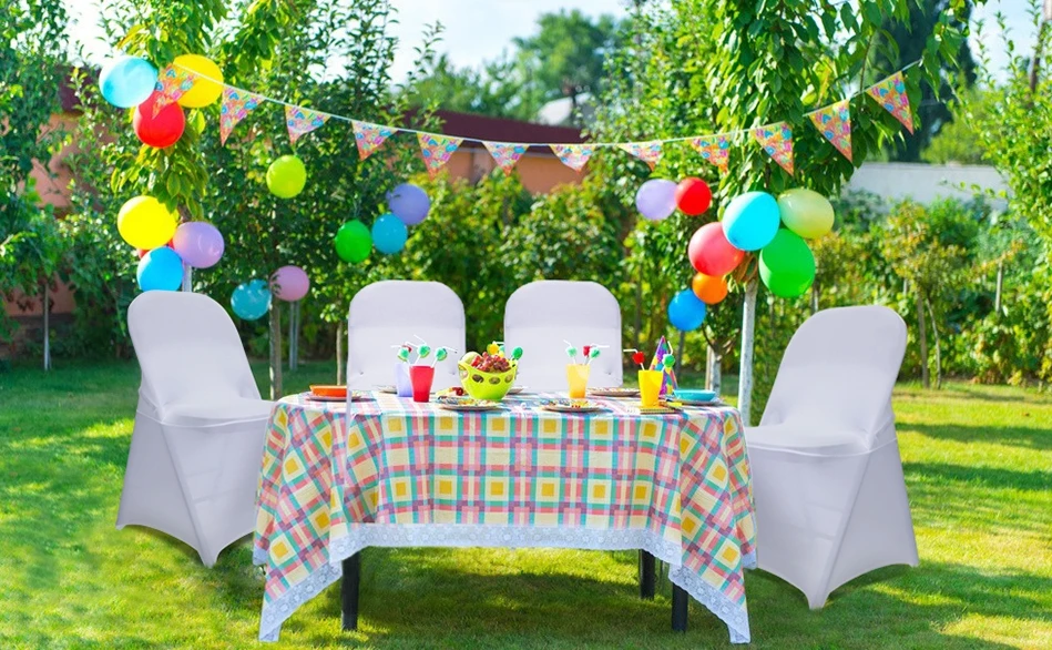 Folding Chair Covers white Universal Spandex Chair Covers Fitted Chair Covers for Wedding Party