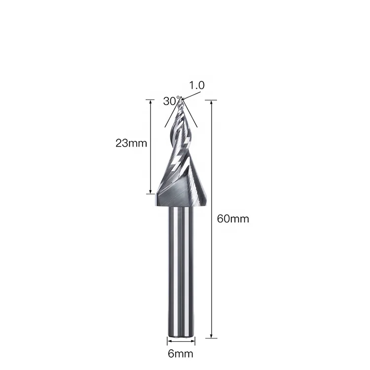 Jinchuan hot sale D12mm Two flutes spiralcnc mini word luminous word processing cutting tools mini milling cutter word end mill